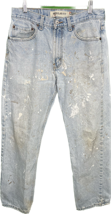 Vintage W32 x 30 Levis 505 Light Wash Distressed Denim Jeans
