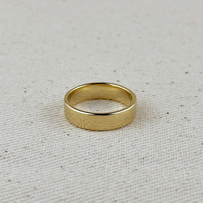 18k Gold Filled Polished Flat Band Ring