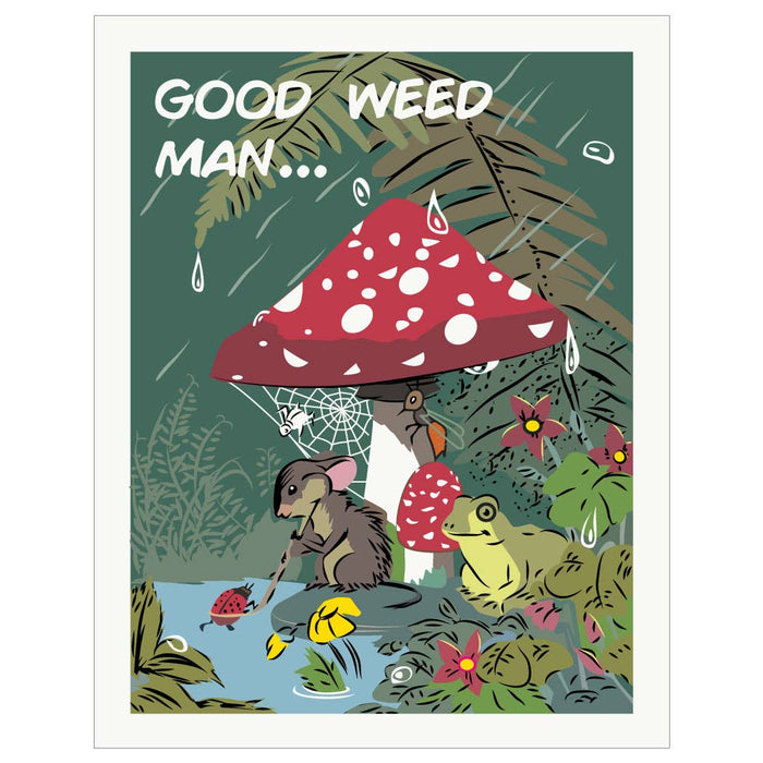 5" x 7 Good Weed Man Pondscape Greeting Card