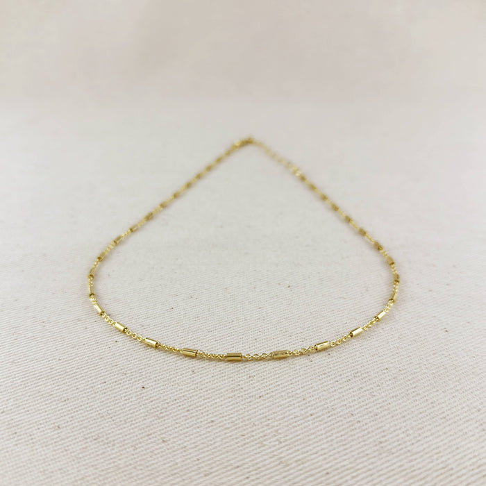 18k Gold Filled Mini Tube Chain Necklace