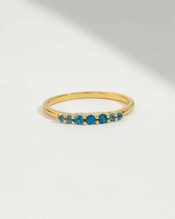 London Blue Topaz 14K Gold over Sterling Silver Band Ring