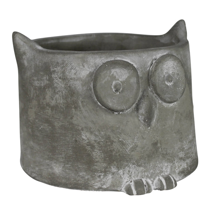 Owl Cement Pot