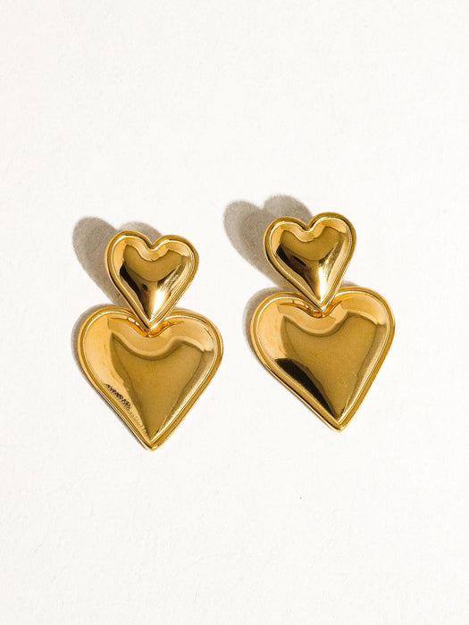 Layered Heart Earrings