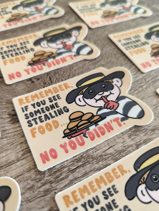 Stealing Food - Cute Mcdonald's Hamburglar Vinyl Sticker