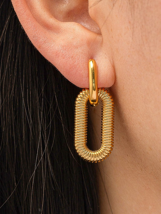 Double Chain Hoop Earrings