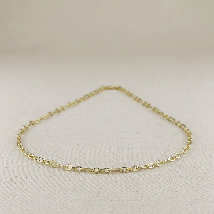 18k Gold Filled 3x1 Alternated Paperclip Necklace