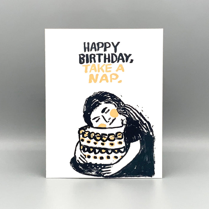 Birthday Nap - Letterpress Printed Card