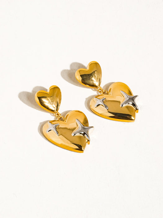 Heart + Star Dangle Earrings