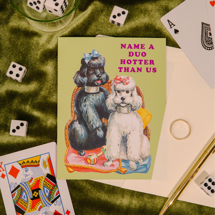 Hot Duo Poodles – Foil Friendship ✿ Sassy Card