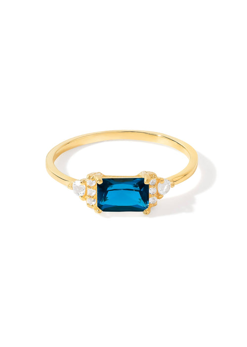 Gold Plated Silver London Blue Topaz Midnight Mirage Ring