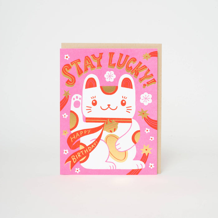 Birthday Lucky Cat Card