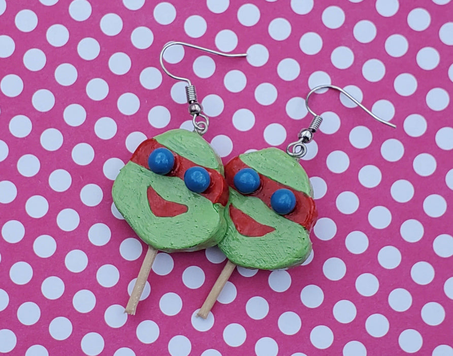 Turtle Popsicle Earrings, Ninja Earrings, Turtle Ice Cream