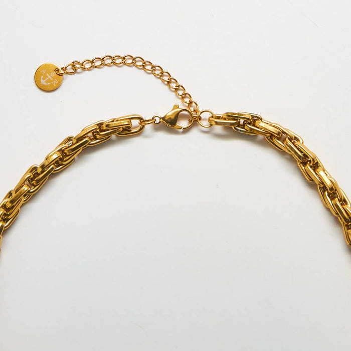 Gold Weave Chain Necklace - Tarnish and Water Resistant - Back to School, Fall Jewelry