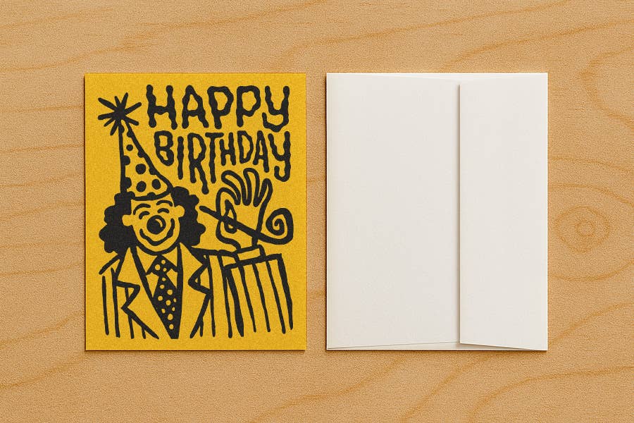 Happy Birthday Clown - Blank Card