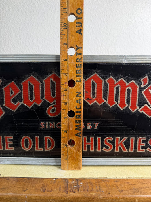 Vintage Rare 1930s 40s Seagram’s Whiskies Light Bar Back Sign Crinkle Glass