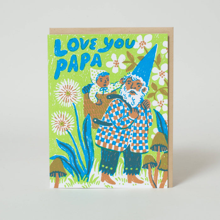 Love You Papa Gnome Greeting Card by Phoebe Wahl