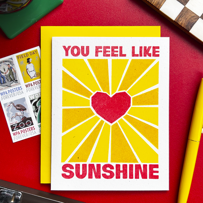 You Feel Like Sunshine - Risograph Card