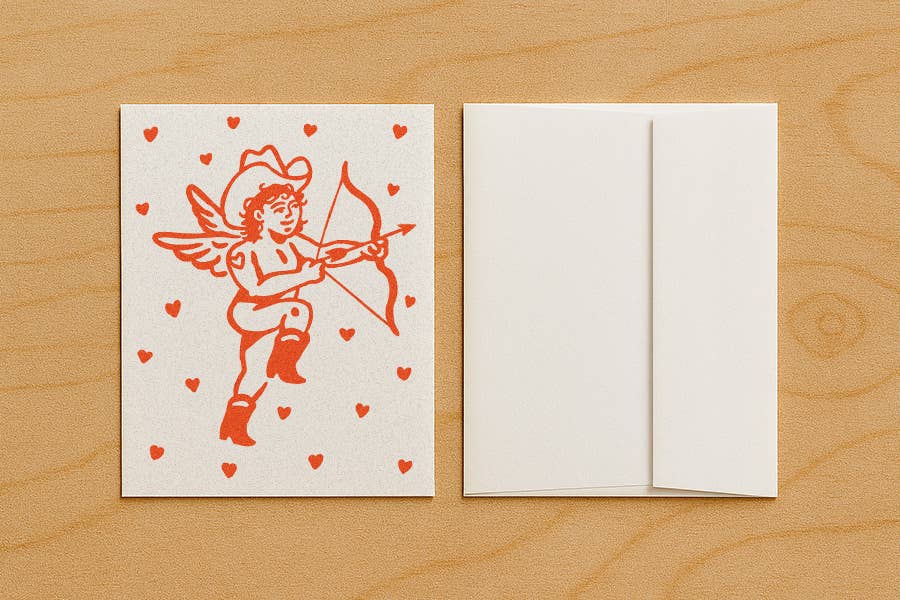 Cowboy Cupid - Blank Card