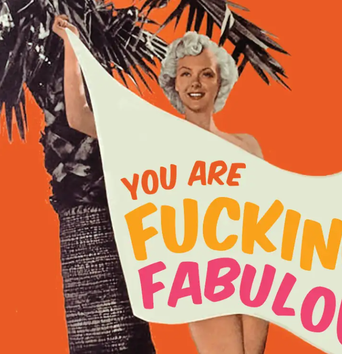 F'ing Fab Beach Babe Card