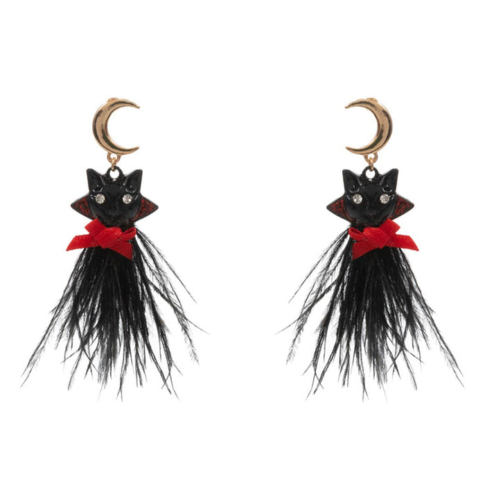 Halloween Dracula Cat Enamel Post Earring