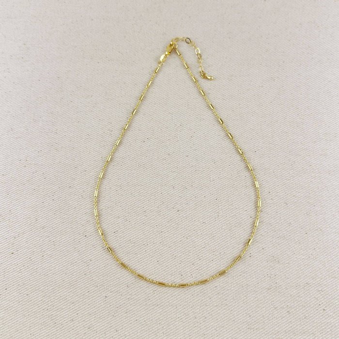18k Gold Filled Mini Tube Chain Necklace