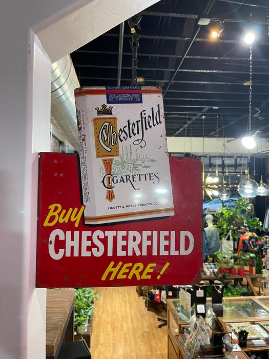 ORIGINAL VINTAGE CHESTERFIELD & L&M FILTERS CIGARETTE FLANGE SIGN OLD SMOKES