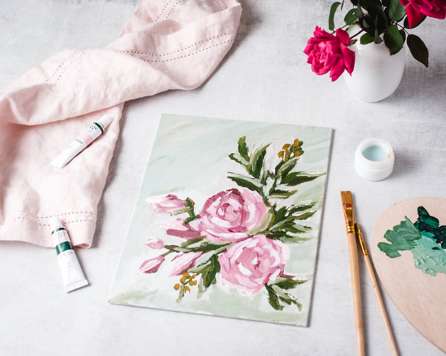 Abstract Roses Impressionist Painting Kit