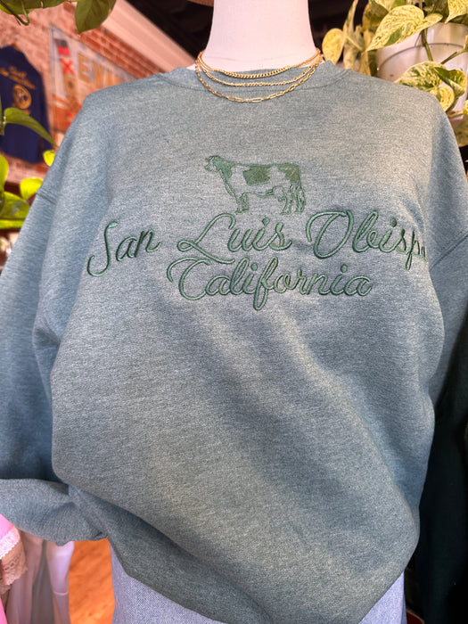 San Luis Obispo Cow-ifornia Embroidered Sweatshirt