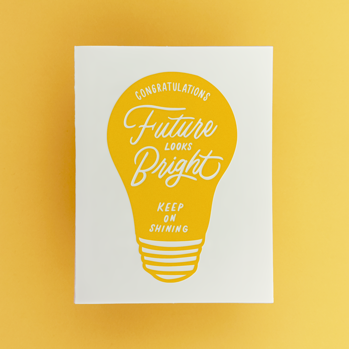 Congratulations Bright Future | Letterpress Graduation Card