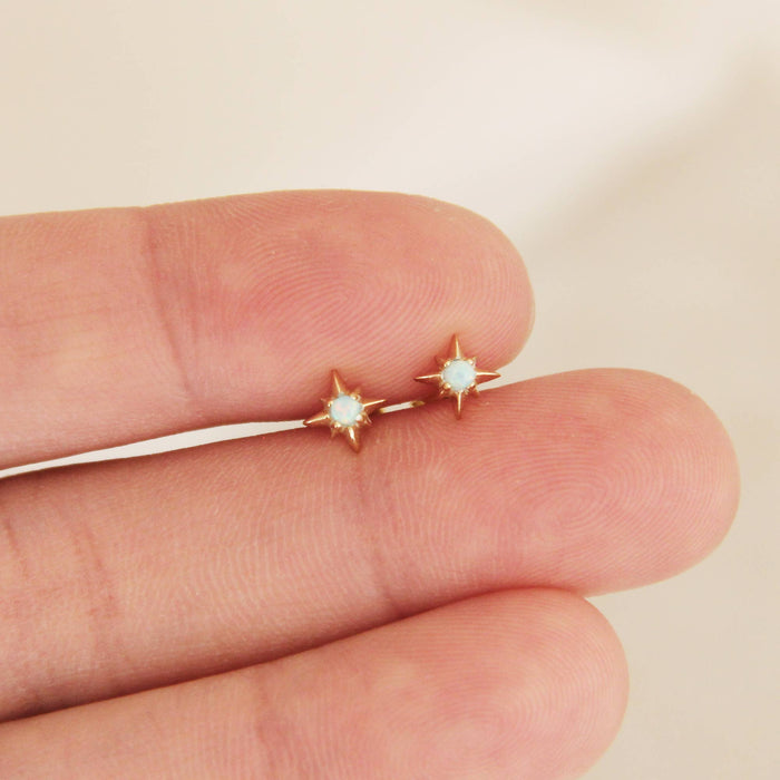 Tiny Opal Star Studs