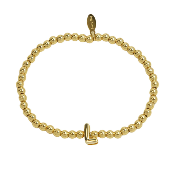 Initial Bubble Bracelet Gold Filled