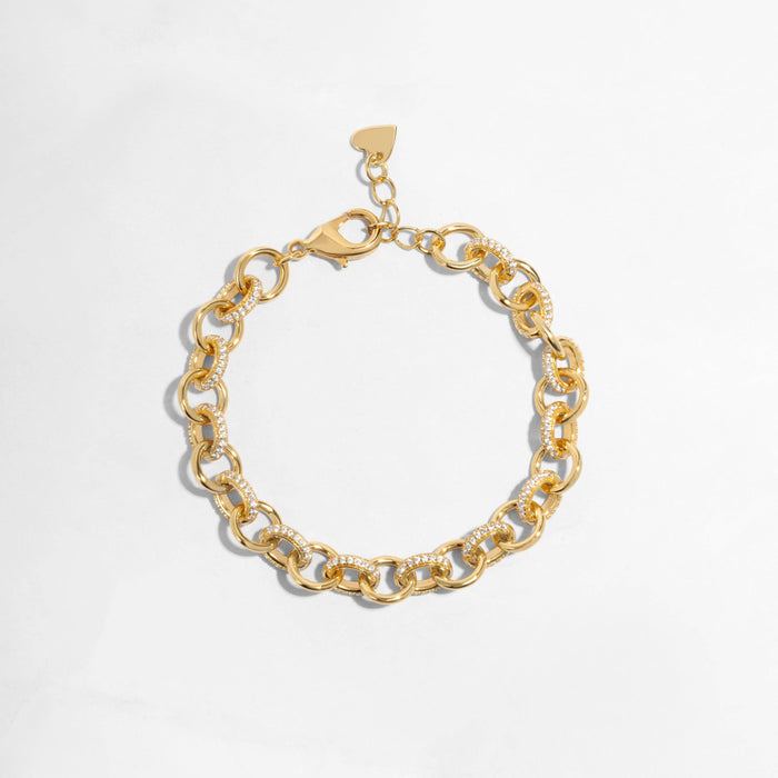 Round Pave Link Bracelet