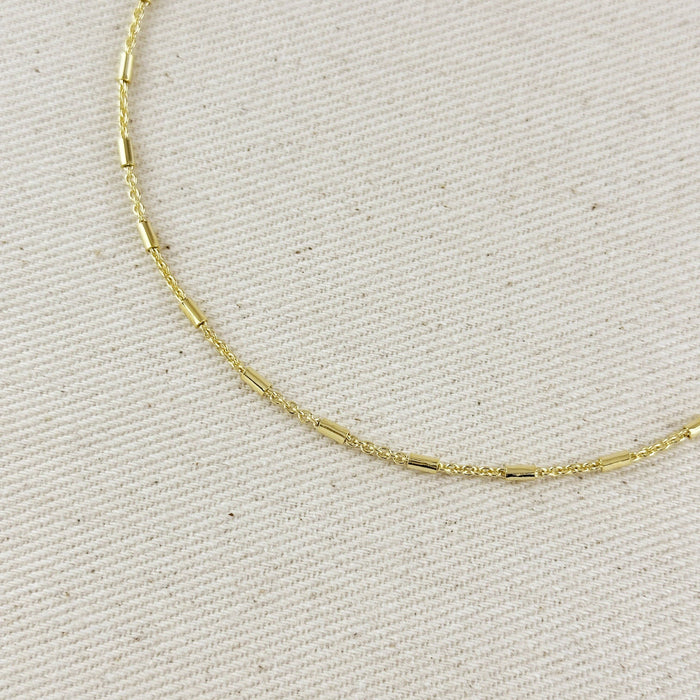 18k Gold Filled Mini Tube Chain Necklace