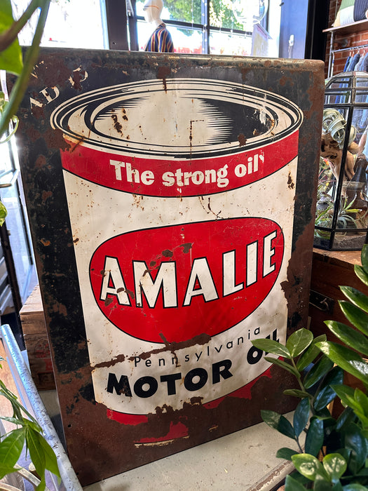AMALIE Sandwich Board Motor Oil Sign Original Rare 50s