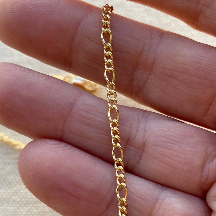 18k Gold Filled 2mm Rounded 3x1 Figaro Chain