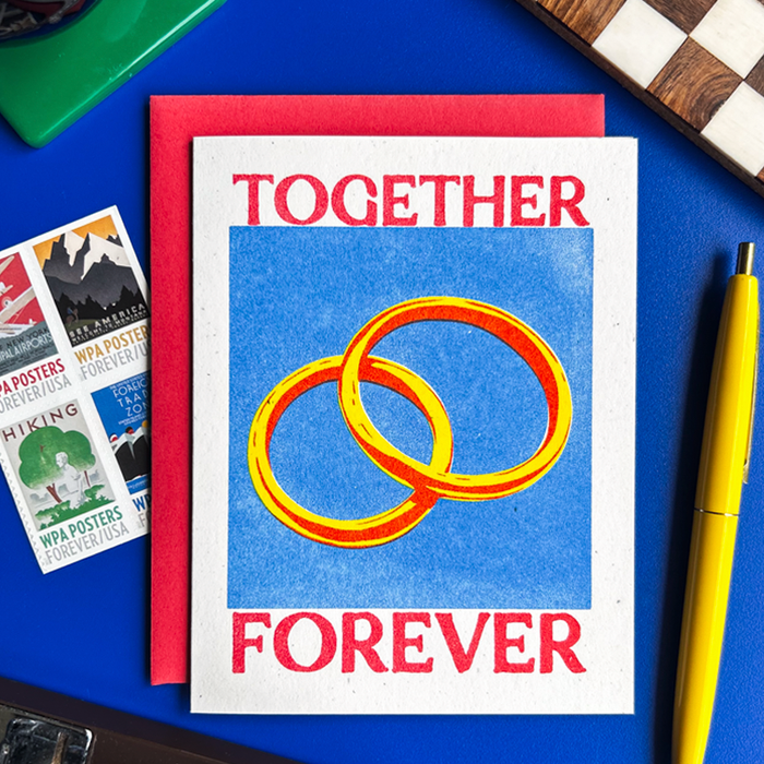 Together Forever Rings - Risograph Card