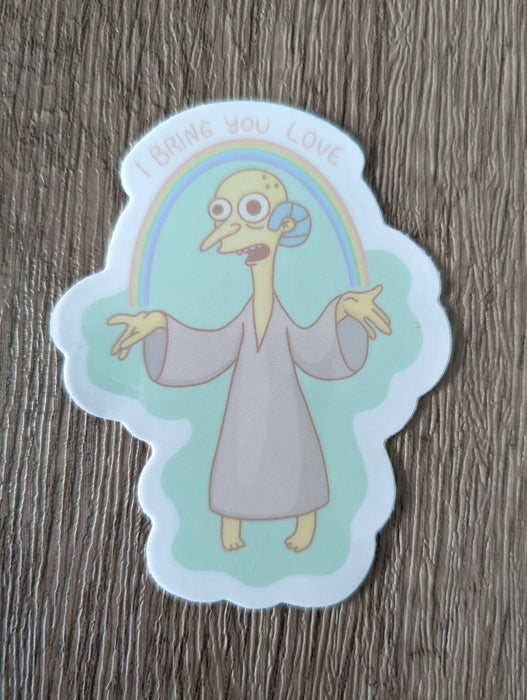 I Bring You Love - Cute Mr. Burns Simpsons Vinyl Sticker