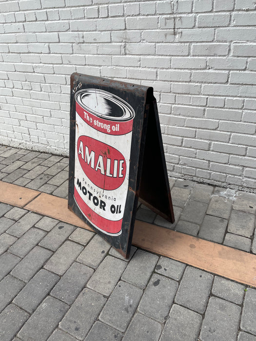 AMALIE Sandwich Board Motor Oil Sign Original Rare 50s - Instore Pickup Only