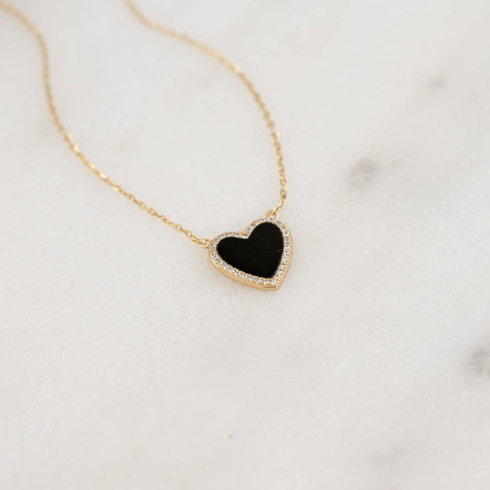 Black Onyx Heart Necklace