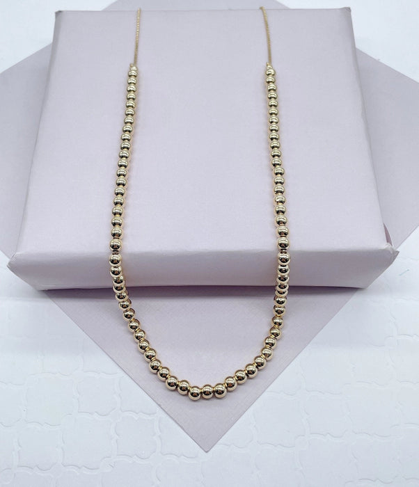 18k Gold Filled 4mm Bead Chain