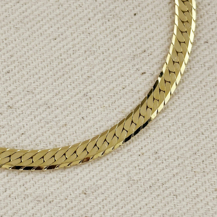 18K Gold Filled Diamond Cut Herringbone Bracelet