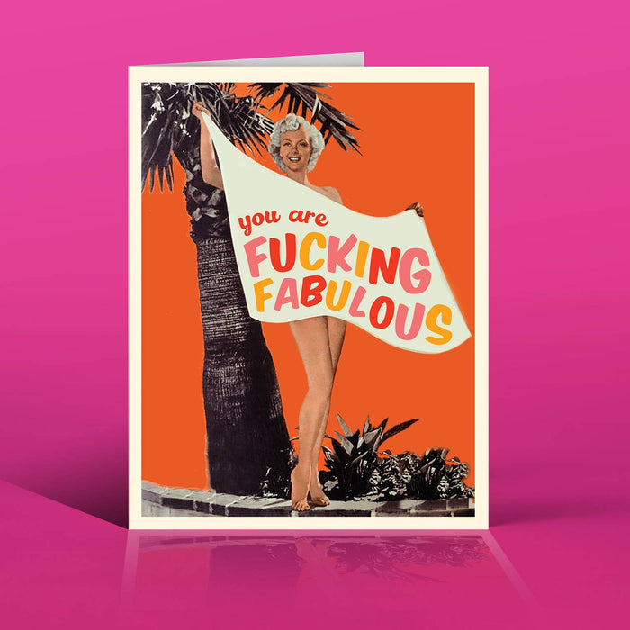 F'ing Fab Beach Babe Card