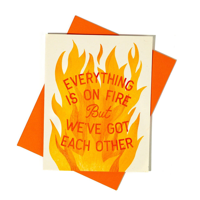 Everything Is On Fire - Risograph Greeting Card