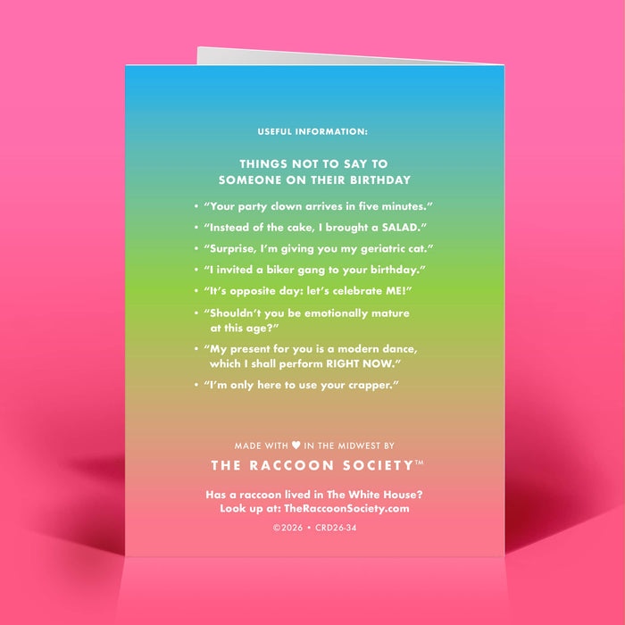 My Birthday. My Rules. Card