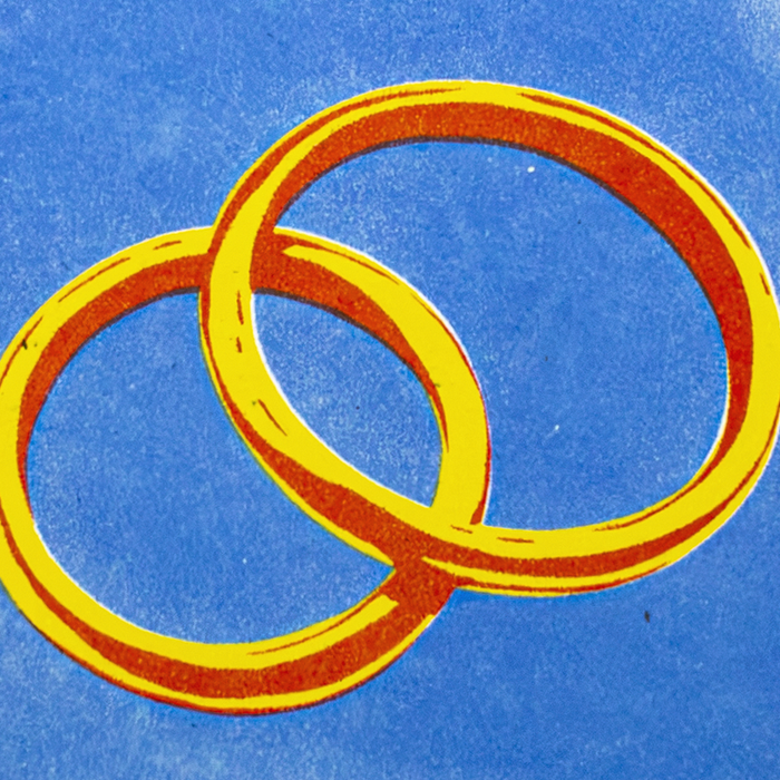 Together Forever Rings - Risograph Card