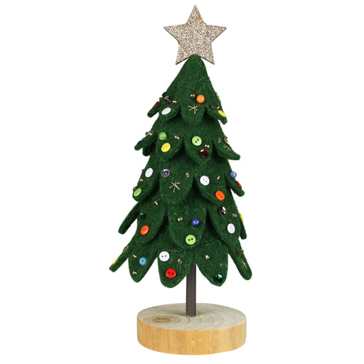 Glitter Felt Green Christmas Tree Sparkly Shimmer Single-Faced 72 Wide  Poly/Acrylic Fabric by the