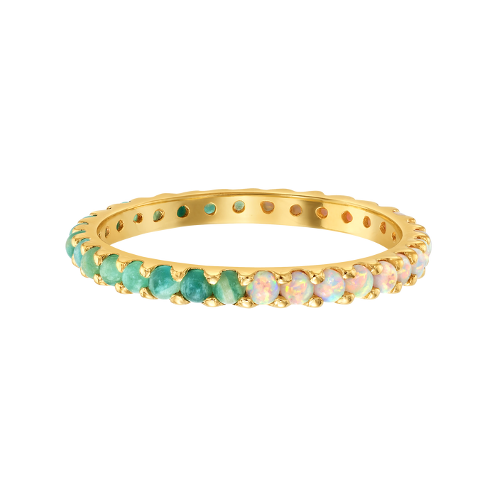 Indecisive Opal & Amazonite Eternity Band