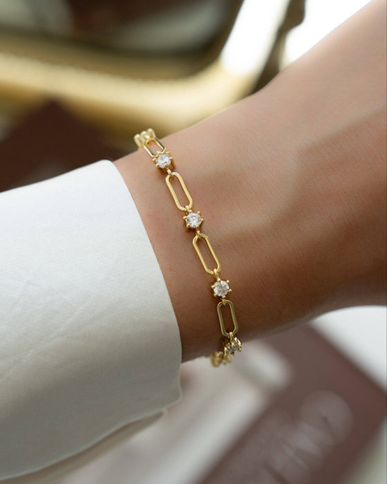 Link & CZ Bracelet