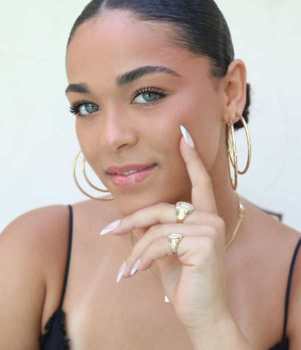 18k Gold Filled 70mm New Wave Hoop