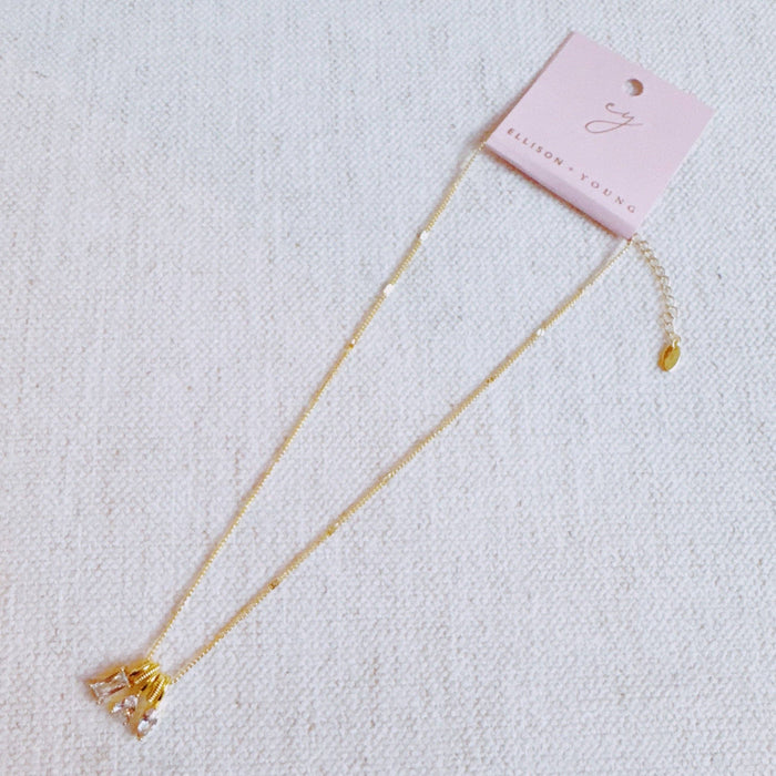 Trio Sparkle Stack Pendant Necklace